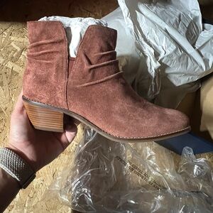 Cole Haan Brown Ankle Boots with Stacked Heel